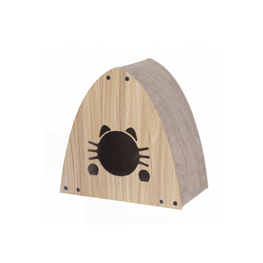 Arched Cat Scratcher with Cat-Shaped Cutout - Kraft