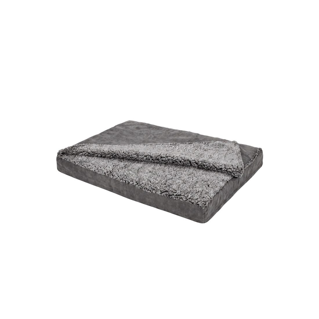 Berber & Suede Blanket Top Deluxe Mattress Pet Bed - Gray