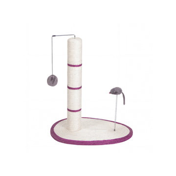 Cat Scratching Post with Interactive Toys - Purple