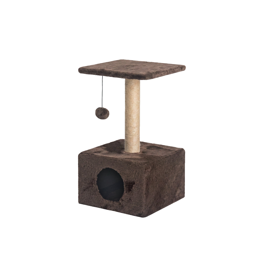 Cat Tree with Condo and Scratching Post - Brown
