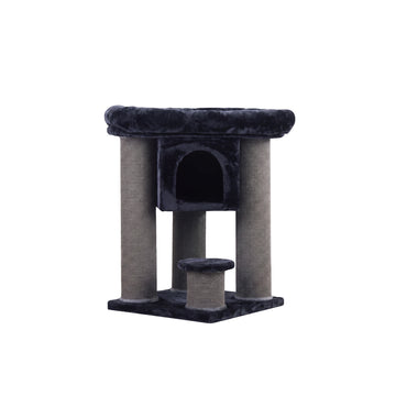 Cat Tree with Condo and Top Perch - Black