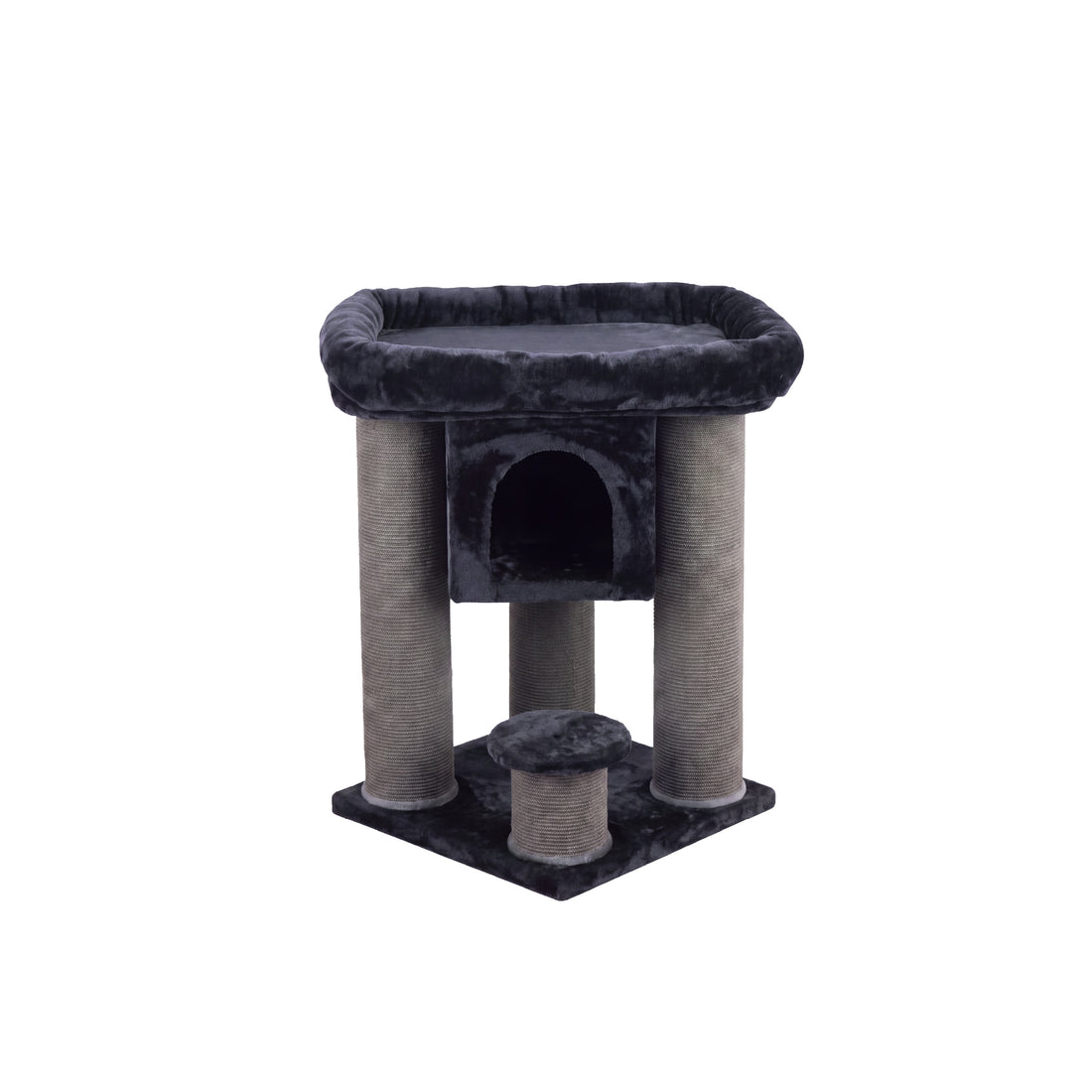 Cat Tree with Condo and Top Perch - Black