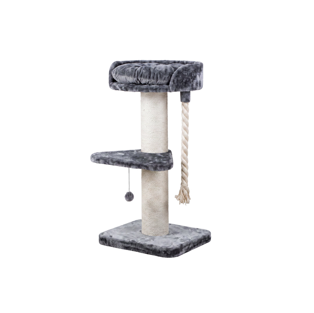 Cat Tree with Top Bed and Scratching Posts - Gray