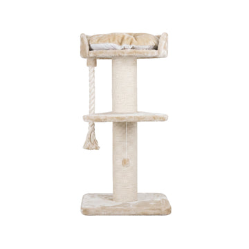 Cat Tree with Top Bed and Scratching Posts - Taupe