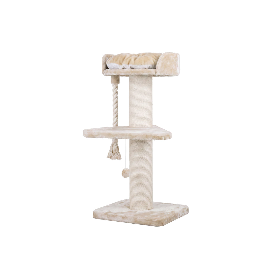 Cat Tree with Top Bed and Scratching Posts - Taupe