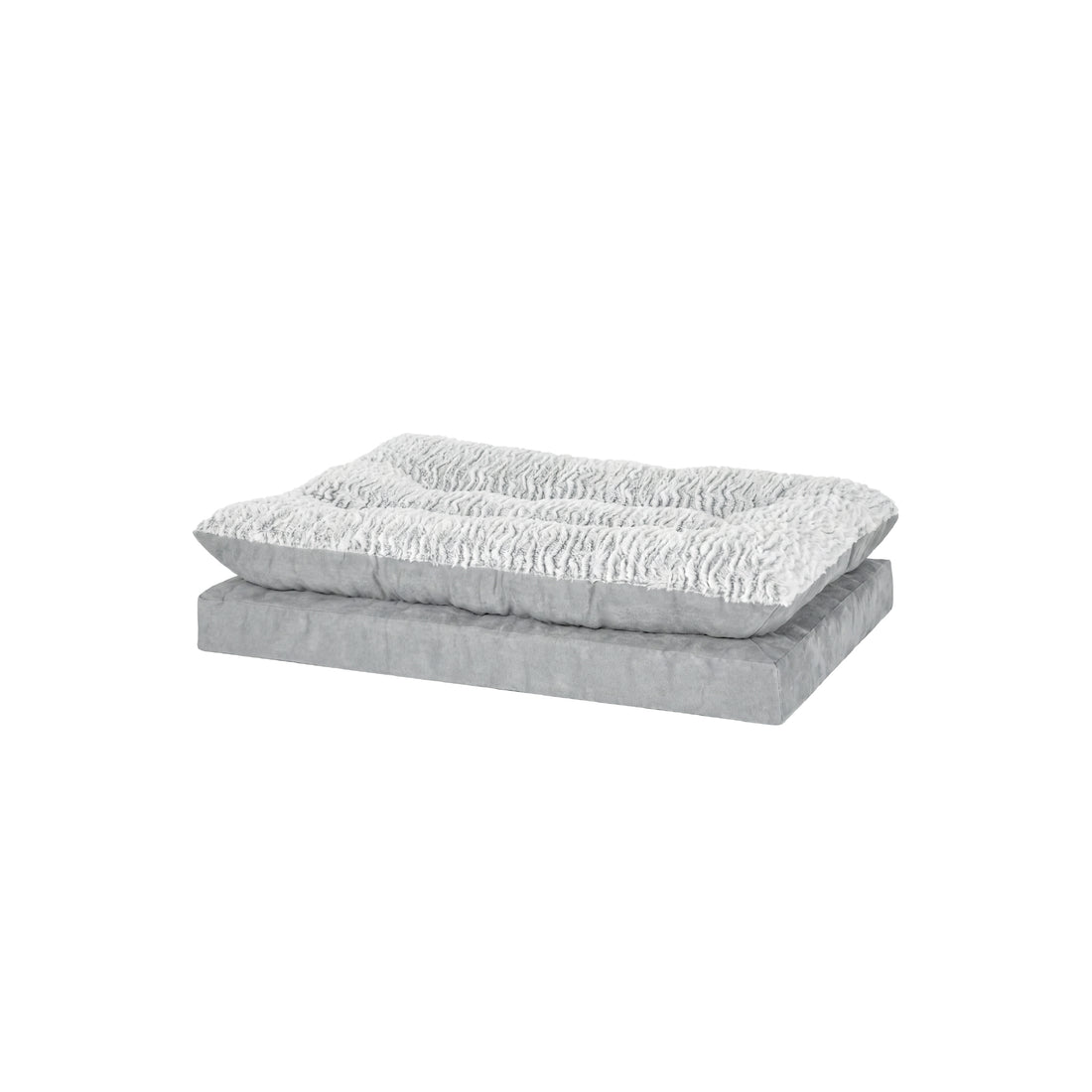 Minky Faux Fur & Suede Pillow Top Mattress Pet Bed - Gray