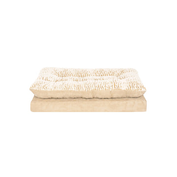 Minky Faux Fur & Suede Pillow Top Mattress Pet Bed - Taupe