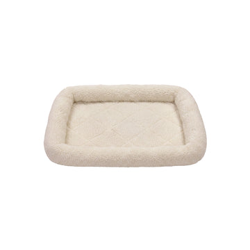 Faux Lambswool Bolster Bed for Kennels & Crates - Cream