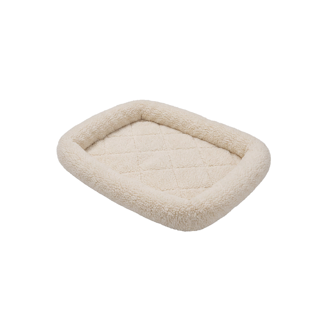 Faux Lambswool Bolster Bed for Kennels & Crates - Cream