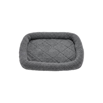 Faux Lambswool Bolster Bed for Kennels & Crates - Gray