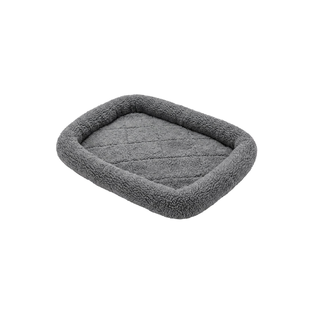 Faux Lambswool Bolster Bed for Kennels & Crates - Gray