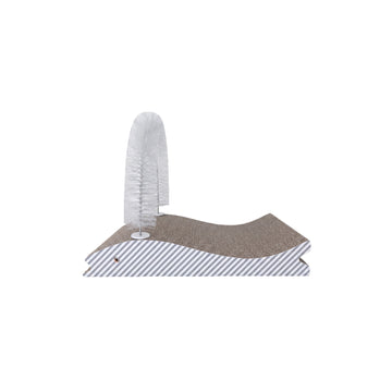 Fish-Shaped Corrugated Cardboard Cat Scratcher with Grooming Brush - Kraft