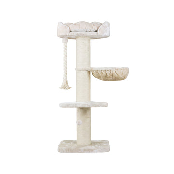 Hammock Lounge Multi-Level Cat Tree with Scratching Posts - Cream