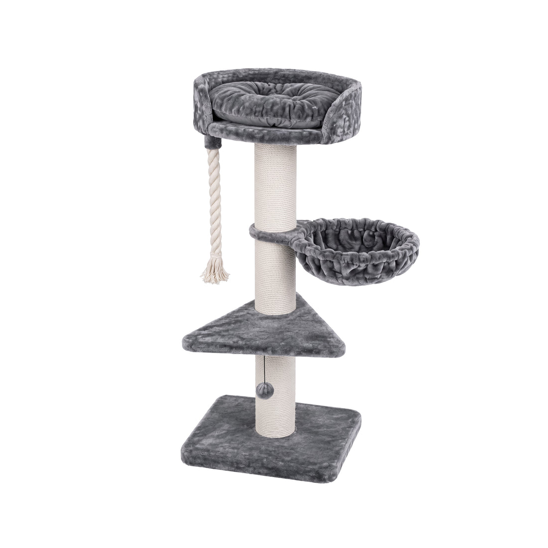 Hammock Lounge Multi-Level Cat Tree with Scratching Posts - Gray