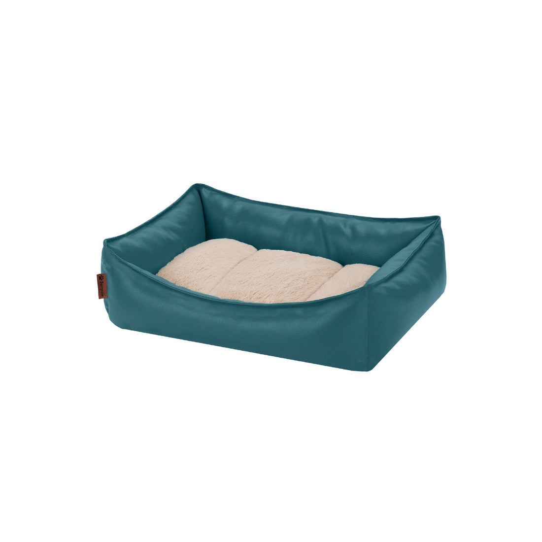Leather Look Cozy Couch Pet Bed - Teal