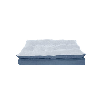 Minky Faux Fur & Suede Pillow Top Mattress Pet Bed - Stonewash Blue