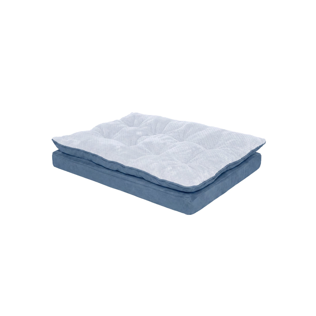Minky Faux Fur & Suede Pillow Top Mattress Pet Bed - Stonewash Blue