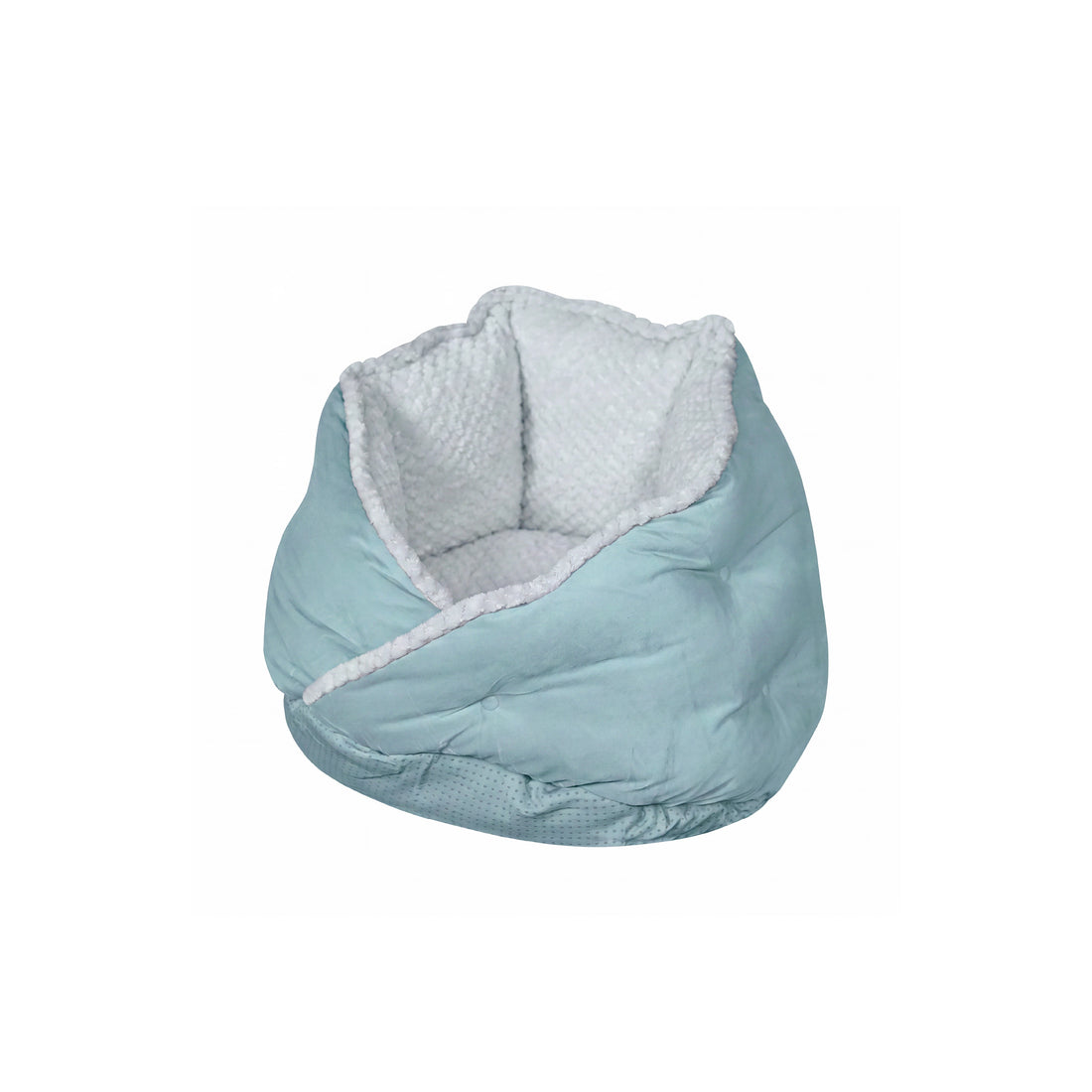 Minky Faux Fur & Velvet Hug Pet Bed - Aqua
