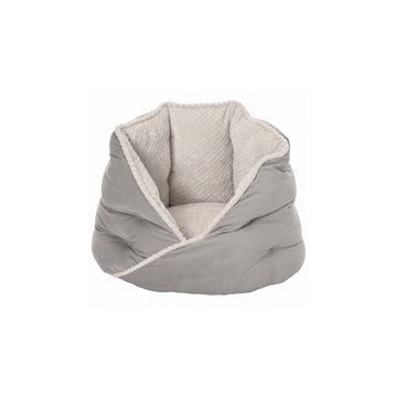 Minky Faux Fur & Velvet Hug Pet Bed - Silver Gray