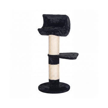 Moon Lounge Two-Level Cat Tree with Scratching Posts - Black