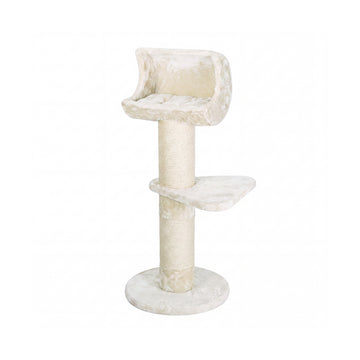 Moon Lounge Two-Level Cat Tree with Scratching Posts - Cream