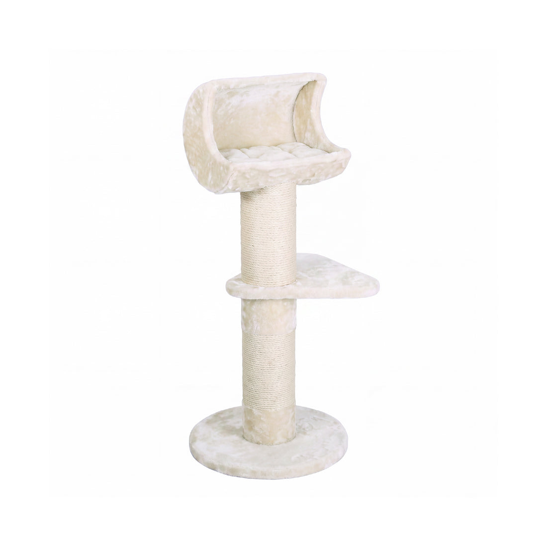 Moon Lounge Two-Level Cat Tree with Scratching Posts - Cream