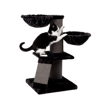 Multi-Level Cat Tree with Double Hammocks - Black-B