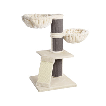 Multi-Level Cat Tree with Double Hammocks - Cream-B