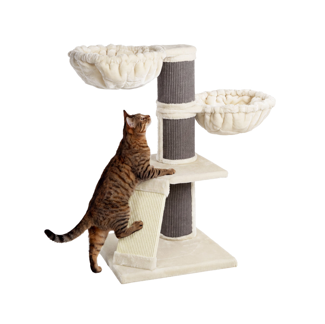 Multi-Level Cat Tree with Double Hammocks - Cream-B