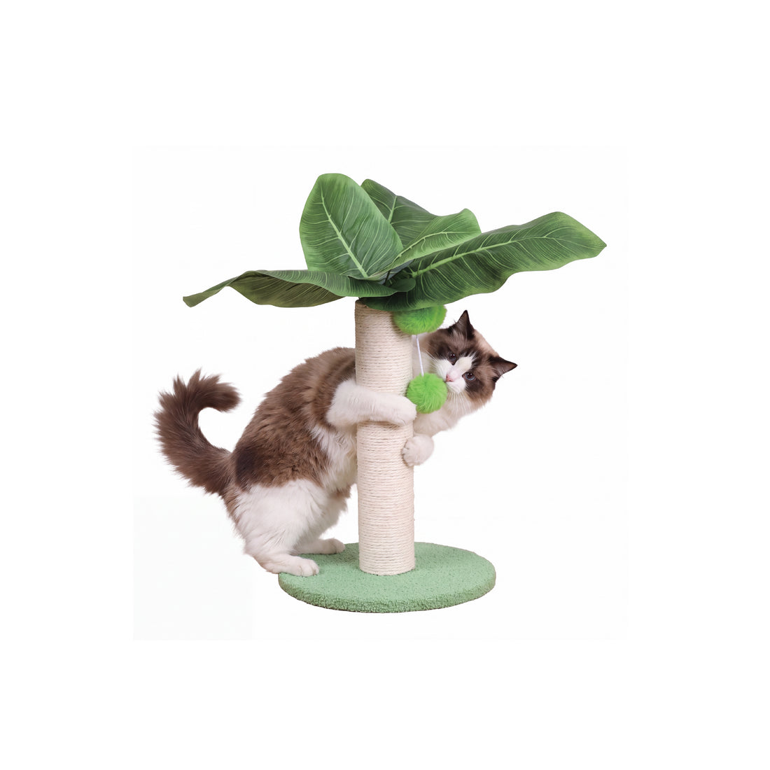 Plant-Shaped Cat Scratching Post - Green