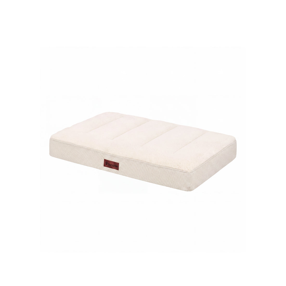 Plush & Decorator Check Tuft-Top Classic Cushion Pet Bed - Wheat
