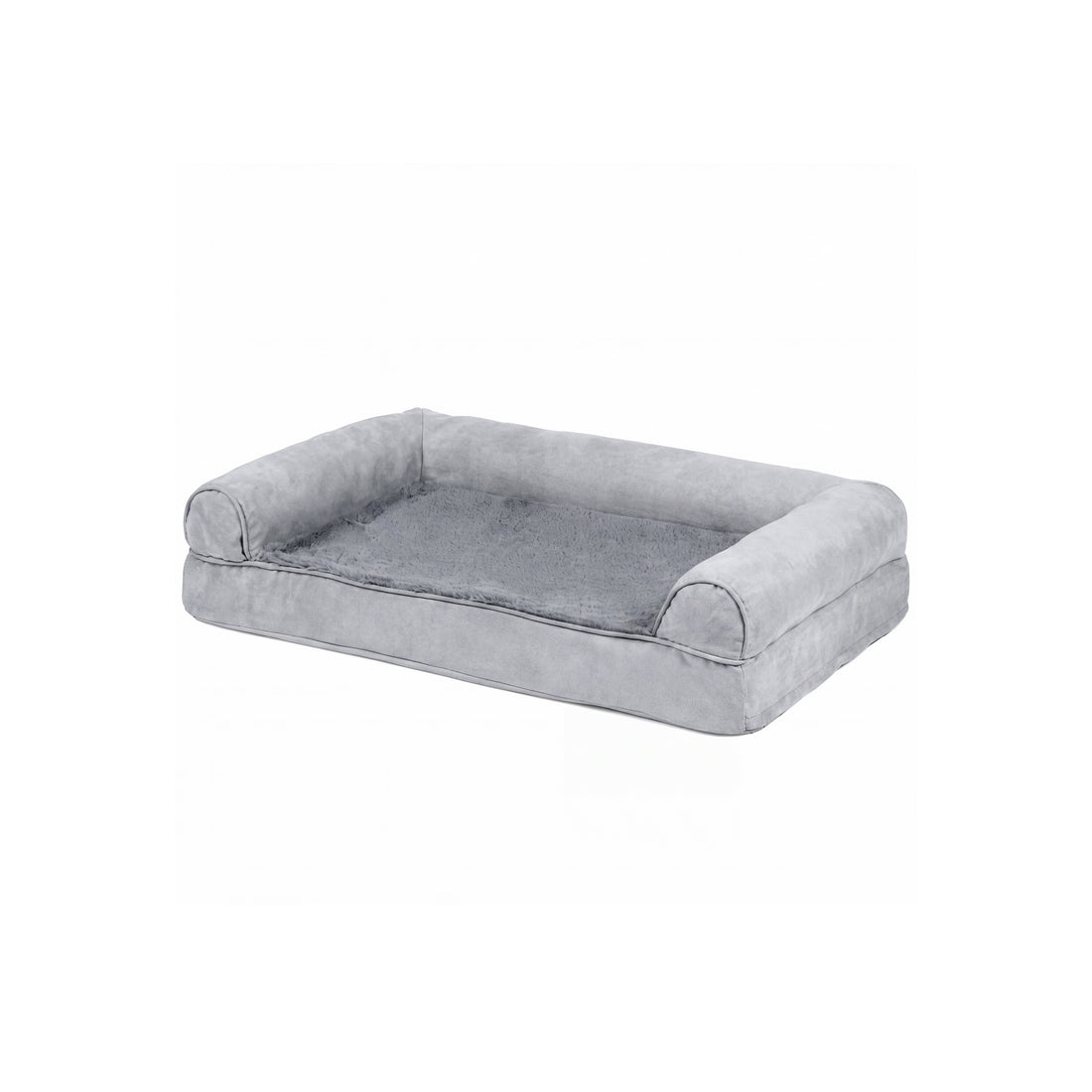Plush & Suede Sofa Pet Bed - Gray