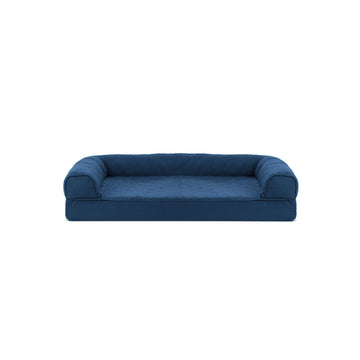 Quilted Peach Sofa Pet Bed - Navy