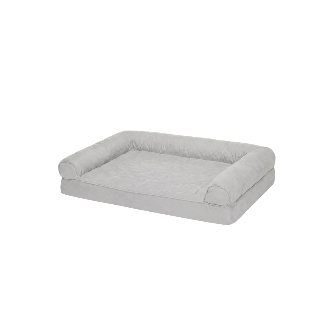 Quilted Peach Sofa Pet Bed - Silver Gray