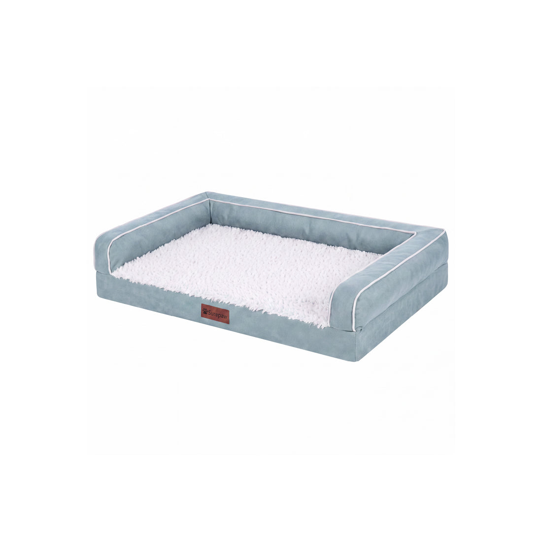 Textured Plush & Coated Poly Modern Sofa Pet Bed - Riverway