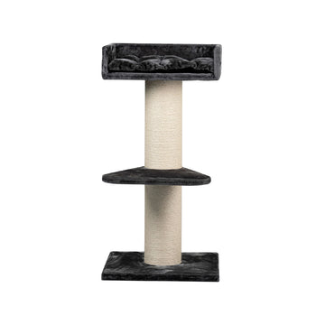 Wing Platform Two-Level Cat Tree with Scratching Posts - Black