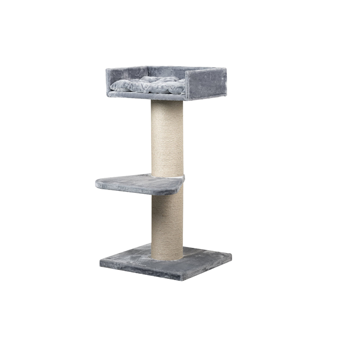 Wing Platform Two-Level Cat Tree with Scratching Posts - Gray