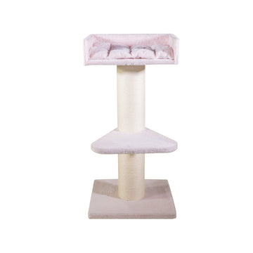 Wing Platform Two-Level Cat Tree with Scratching Posts - Pink