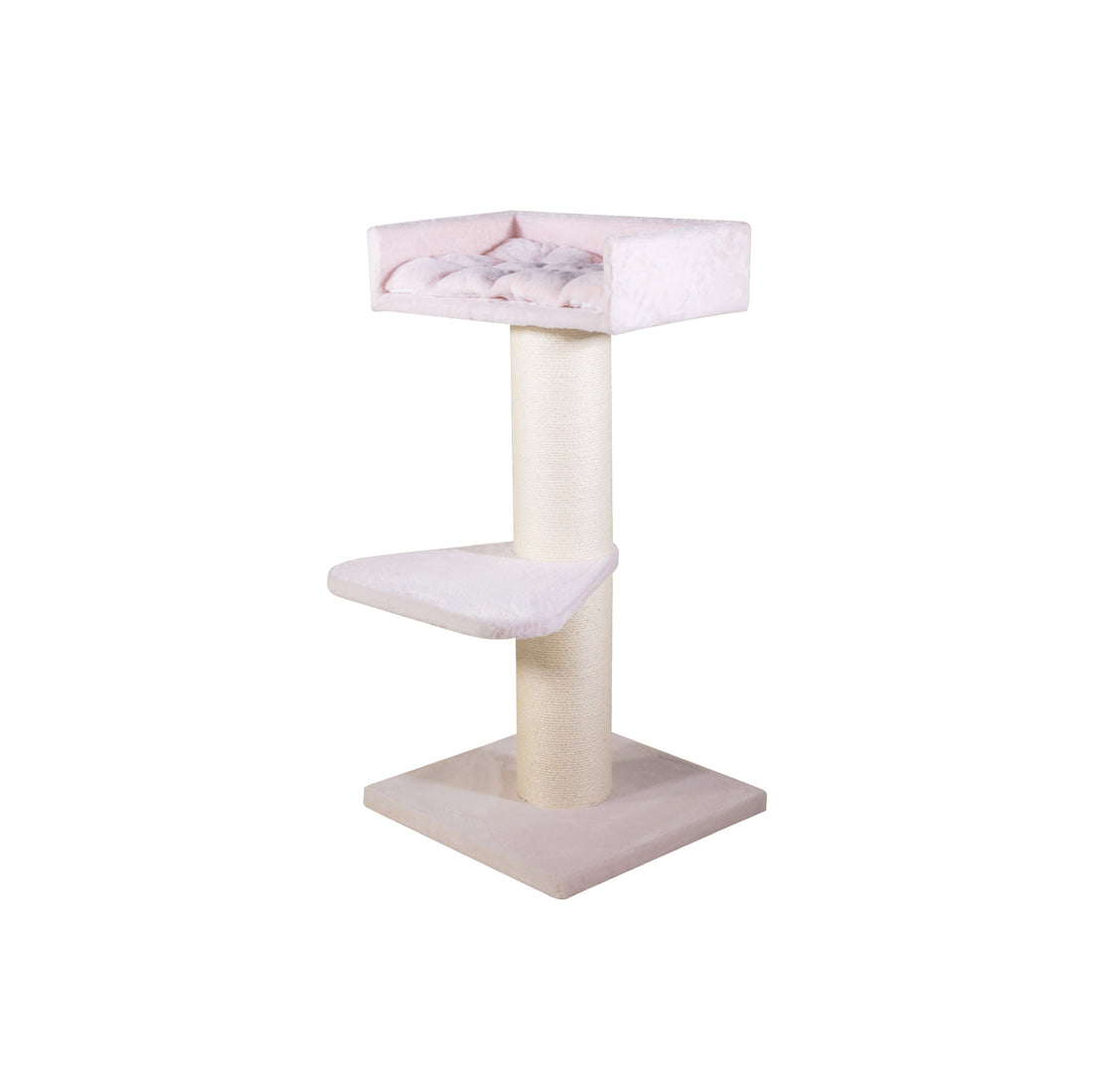 Wing Platform Two-Level Cat Tree with Scratching Posts - Pink