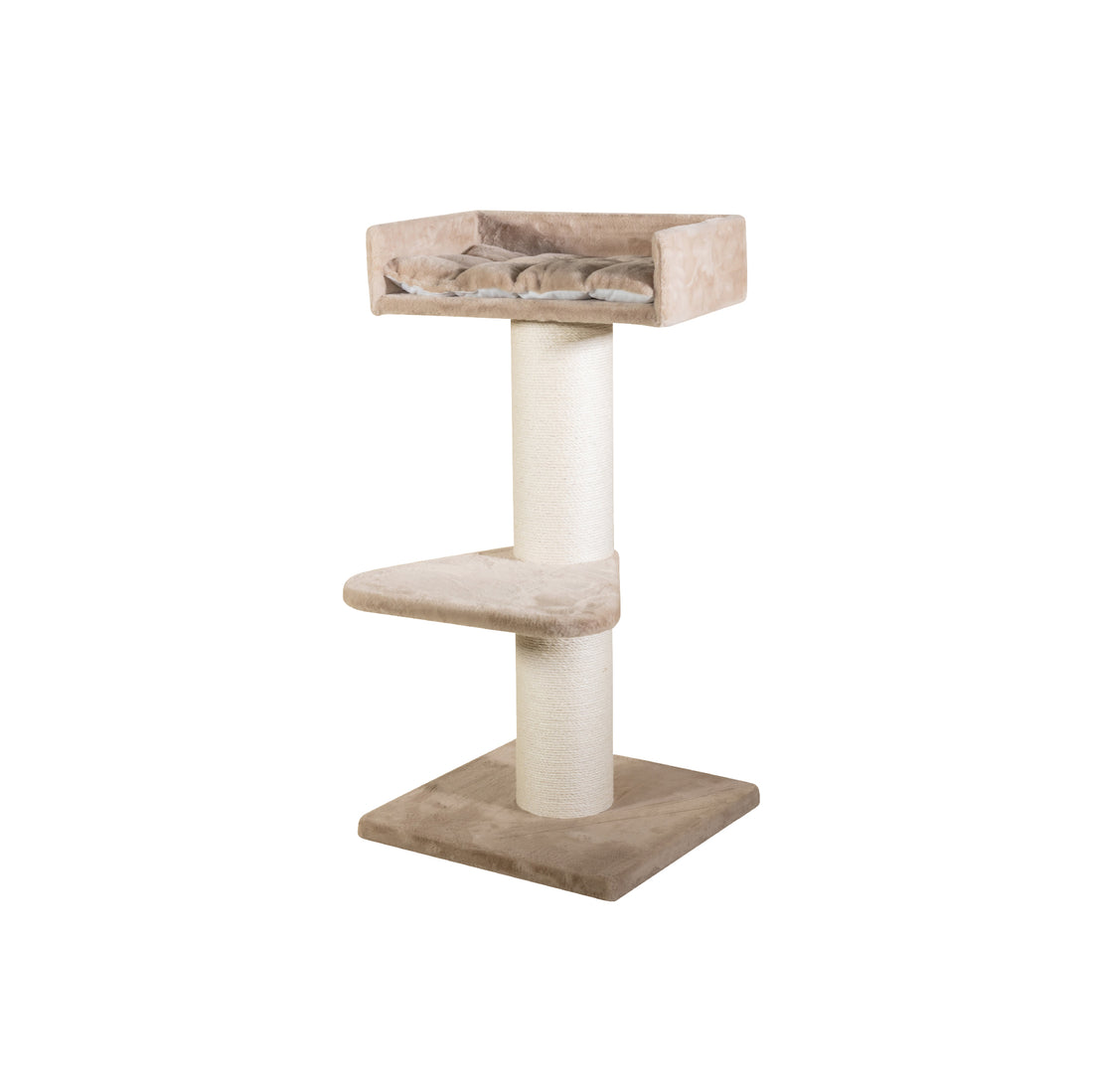 Wing Platform Two-Level Cat Tree with Scratching Posts - Taupe